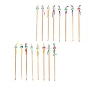 Pesfehhy 16 Piezas de cucharada de de oreja de madera en forma de muneca de porcelana de colores surtidos