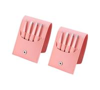 Pesfehhy 2 Juegos de Pinzas para Cejas, Pinzas de Acero Inoxidable, Juego de Pinzas para Cejas, Juego de Recorte de Cejas, Color Rosa