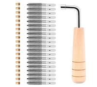 Pesfehhy 20 Piezas Clavos Clavija de AfinacióN y 20 Piezas Remaches, con Llave de AfinacióN en Forma de L, para Arpa de Lira, Arpa PequeñA, Instrumento Musical de Cuerda