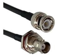 Pesfehhy 5 Uds RG58 BNC Macho una BNC Hembra Cable de Puente Jack Mamparo Conector de Engarce Pigtail Cable de Puente Coaxial 50CM