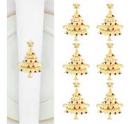 Pesfehhy 6 Piezas Servilletero NavideñO con BotóN Servilletero Servilletero Anillo de Tela Servilleteros NavideñOs de Diamantes