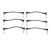 Pesfehhy 6 X Cables de Guitarra EléCtrica Cable de de Pedal de Efecto de áNgulo Recto de 1/4 de Pulgada Negro