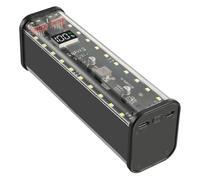 Pesfehhy 8 Ranuras 18650 Estuche para Banco de Energía DIY Estuche para Banco de Energía de Carga Rápida Pantalla Digital de Gran Capacidad Almacenamiento de Batería Negro