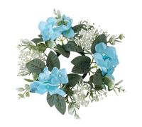 Pesfehhy Boda Candelabro Flores Artificiales Plantas Vela Aromaterapia Anillo Titular Mesa Centro de Mesa Decoración Lago Azul