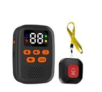 Pesfehhy Botón de Llamada Inalámbrico para Cuidadores, Monitor de Emergencia SOS con Vibración, Localizador Personal para el Cuidado de Personas Mayores, Color Negro.