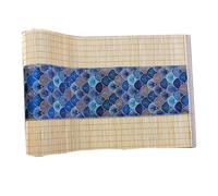 Pesfehhy Camino de Mesa de Bambú de Estilo Asiático, Tapete de Mesa Retro Adecuado para la Decoración de Cocinas, Comedores y Dormitorios. Azul Real