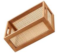 Pesfehhy Cesta Decorativa para Almacenamiento de Libros, Cestas Tejidas para Cesta de Almacenamiento, OrganizacióN de GuarderíA, Dormitorio, BañO de RatáN (L)