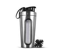 Pesfehhy Cocteleras para Mezclas de ProteíNas Coctelera de ProteíNas de Acero Inoxidable No Permanece FríO/Caliente, Vasos Coctelera de Metal con Ventana Visible-A