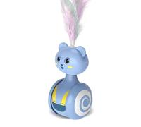 Pesfehhy Columpio de Juguete -Poly para Gatos Azules, Gatito, Coche de Equilibrio Interactivo, Juguete para Perseguir Gatos, Producto para Mascotas, Plumas de Colores