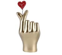 Pesfehhy Gesto de Amor Estatua de una Sola Mano Decoraciones Doradas, Escultura de Resina de Arte Moderno Acentos para el Hogar para Sala de Estar, Escritorio