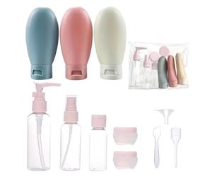 Pesfehhy Juego de de Viaje con Bolsa de Almacenamiento Tamaño de Viaje Contenedores Vacíos de Loción de Crema Líquida Botella Pulverizadora de Niebla Fina Tubo Exprimible