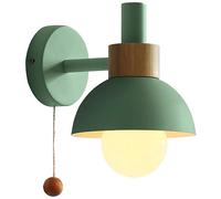 Pesfehhy LáMpara de Pared LED con Interruptor Aplique de Madera Luces IluminacióN Interior DecoracióN del Hogar Mesita de Noche Dormitorio Sala de Estar con Bombilla B