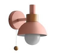 Pesfehhy LáMpara de Pared LED con Interruptor Aplique de Madera Luces IluminacióN Interior DecoracióN del Hogar Mesita de Noche Dormitorio Sala de Estar con Bombilla A