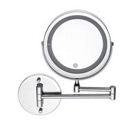 Pesfehhy Led 10X Aumentador Espejo de Tocador de Afeitado de Maquillaje Soporte de Pared Para Baño 360 °