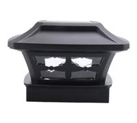 Pesfehhy Luces de Tapa de Poste Solar 2 Modos de IluminacióN Luces de Tapa de Cerca de Cubierta LED para Postes de Madera DecoracióN de JardíN Negro CáLido