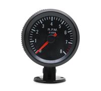 Pesfehhy Medidor de RPM para Tacómetro de 2 Pulgadas y 52 mm para Automóvil, 0-8000 RPM, Caja Negra Analógica para Automóviles A Gasolina de 1 A 8 Cilindros
