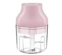 Pesfehhy Mini Exprimidor EléCtrico de Carne de Alimentos para el Hogar, Picadora de USB Trituradora InaláMbrica Licuadora de Cebolla y Verduras 250 Ml, Rosado