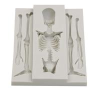Pesfehhy Moldes de Silicona de Chocolate con Esqueleto de Calavera, Molde de Silicona de Hueso de Esqueleto 3D para Hacer Galletas de Caramelo, Hornear DIY