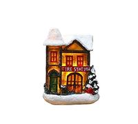 Pesfehhy Navidad PequeñA Casa LED Luces CáLidas Estilo Europeo Iglú DecoracióN de Ventanas para el Hogar DecoracióN NavideñA D