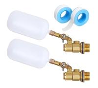Pesfehhy Paquete de 2 Válvulas de Flotador de Agua de 1/2 Pulgada, Flotador de Bola de Latón con Brazo Ajustable, Llenado Automático y Control del de Agua