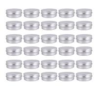 Pesfehhy Paquete de 30 Envase Latas de Bálsamo Labial de Metal Redondo Del Tornillo Tapas (1 Onza)