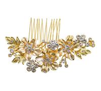 Pesfehhy Peine nupcial de la boda peine de imitacion de cristal de la vendimia joyeria del baile de graduacion patron de flores de accesorios para el cabello mujeres