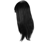 Pesfehhy Peluca Larga Recta Negra de Mujeres para Cosplay Fiesta de Disfraces