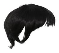 Pesfehhy Peluca Recta Corta para Hombre Negro