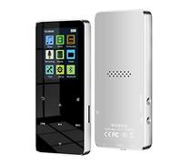 Pesfehhy Reproductor de MP3 MP4 Bluetooth 8G Reproductor de MúSica HiFi Compatible con Tarjeta, con Reloj Despertador FM PodóMetro E-Book Altavoz Incorporado-Plata