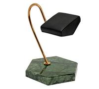 Pesfehhy Soporte de ExhibicióN de Reloj Base de MáRmol Natural Verde Varilla de Soporte de Metal Dorado Soporte de PU Soporte de ExhibicióN de Almacenamiento de Reloj