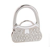 Pesfehhy Sostenedor Percha Gancho de Mesa Monedero Bolso Plegable Diamante de Imitacion Metal