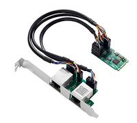 Pesfehhy Tarjeta de Red M.2 a Doble Puerto 2.5G Gigabit 2 Puertos RJ45 2500 Mbps 1000M B/M Ranura para Llave, TamañO 2242