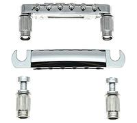 Pesfehhy Tune-O- Juego de Puente y Cordal con Tachuelas para Guitarra EléCtrica ABR-1 Puente Estilo LP, Plata