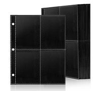 PESLNG 320 Fundas Cartas, 40 páginas archivador cartas adecuado Compatible con Pokémon, Cards Album con bolsillos en ambos lados para tarjetas de colección de juegos de cartas (Negro, 320 bolsillos)