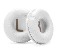PESLNG 70mm Almohadillas de Repuesto para JBL Tune520BT/Tune510BT/T500BT/T450BT/Tune660NC/JBL JR300BT/JR300/JR310BT/JR310 (Cuero proteico Plisado-Blanco)