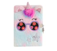 PESLNG Diario secreto niña con cerradura, cuaderno de peluche con candado, cuaderno privado para niños, blocs de notas de regalo, cuadernos de viaje para la escuela y la oficina (unicornio de ensueño