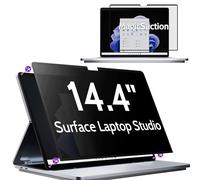 Peslv MagicSuction™ - Pantalla de privacidad para Surface Laptop Studio de 14.4 pulgadas, protector negro antiespía extraíble, filtro de luz azul deslumbrante para monitor de computadora portátil