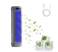 Pesmory Cooling Ace, control de 3 velocidades, refrigeración rápida, aire acondicionado portátil silencioso actualizado 2025, circulación vertical sin aspas para el hogar, carga USB (gris)