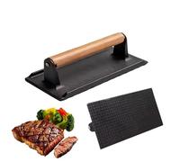 Peso de carne, triturador de patty, nivelador de plancha, aplanador de tocino, placa de hierro fundido, aplastador culinario, herramienta de abrasador, compresor de cocina, accesorio de barbacoa