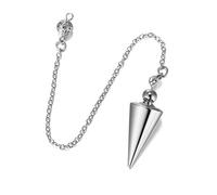 PESOENTH - Péndulo de radiestesia de cobre, péndulo de adivinación, cadena de péndulo curativo de Reiki, punto en espiral de plata, colgante de meditación, yoga, equilibrio, 42mm*22mm(L*W), Latón