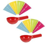 Pesoncarl 10 Uds. Juguetes Playa, Coloridos Juguetes plástico para Arena, Juego moldes para Conos y cucharas Helado educativos y Divertidos para niños, Amantes los postres.