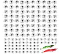 Pesoncarl 100 Uds anzuelos Pesca, 1x0, 58 camarones Calamar señuelos Pesca Agua Salada Plantilla Luminosa anzuelos Paraguas Acero Inoxidable.