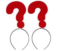 Pesoncarl 2 diademas con signo de interrogación de 8 x 5, diadema con signo de interrogación, ligeras, divertidas y únicas, accesorios para el cabello para fiesta, Halloween para fiesta