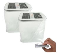 Pesoncarl 2Pcs Inflatable Solar Lantern Waterproof Solar Camping Lantern with Leds & Handle Portable Foldable Powered for Camping, Hiking, Travel, Backpacking