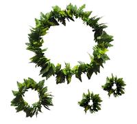 Pesoncarl 4 Unids/Set Guirnalda Hawaiana, Hojas Artificiales Diadema Hawaiana Pulsera con Lazo para El Cuello Simule Suministros Fantasía para Fiestas Luau En La Playa Tropical.