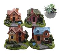 Pesoncarl Accesorios para casa de muñecas, casa en Miniatura, 4 Piezas Estilos, 2.4x2x2 Pulgadas, pequeña Realista, Bricolaje, Resina Resistente a la Intemperie, Cosas en Miniatura