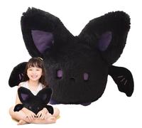 Pesoncarl Bat Felpa de 8 Pulgadas de algodón Peluche Lindo Halloween Peluche con Orejas Grandes y pequeños Juguetes Decorativos de ala para Halloween, Fiesta, hogar, Cama, sofá, Negro, Animales de