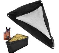 Pesoncarl Bolsas de heno para Caballos Bolsa de heno Triangular de Nylon con Malla Transpirable y Tiras Ajustables 22.7x26.5x33.5 en alimentador Colgante para Vacas, Cabras, Oveja (Negro)