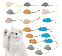 Pesoncarl Catnip Mouse 18 Piezas Realista 4.7x1.2in Catnip Ratones Peluches de Gato ratón ratón de y mordida de Alivio de tensión Resistente a los Juguetes interactivos para Gatos, Color Aleatorio
