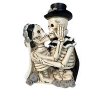 Pesoncarl Decoraciones de Halloween Novia y Novio Esqueleto de Halloween Resina Boda Vestido Pareja Calavera para decoración de Escritorio Fiesta navideña, Espeluznante